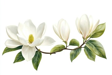 Obraz premium Delicate magnolia blossoms on branch