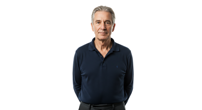 A calm person posing with a confident demeanor