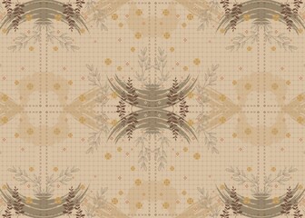 Scarf abstract watercolor pattern leaf ornament