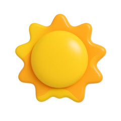 Sun Icon in Bright Cartoon Style
