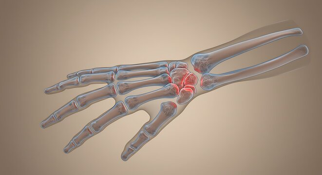 Right Hand X-ray PA View Detailed X-ray of the right hand for diagnosing fractures or arthritis.