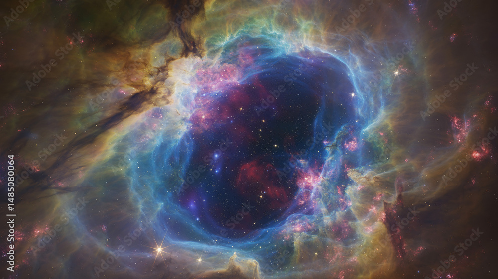 Poster nebula in the cosmos a captivating depiction representing the awe and wonder of the universe