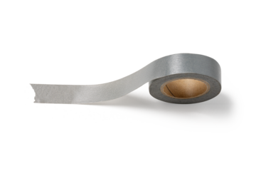 roll of gray adhesive tape,isolated on transparent png background,note paper message office business tag sign