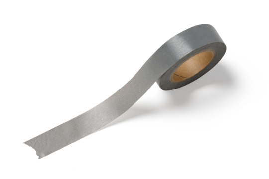 roll of gray adhesive tape,isolated on transparent png background,note paper message office business tag sign