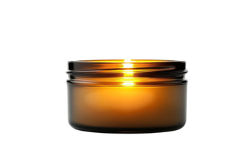 Amber Jar Candlelight Warm Glow Cozy Home Relaxing Atmosphere Peaceful on transparent background