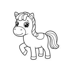 Horse Outline – Elegant Minimalist Line Art of a Galloping Horse for Nature, Farm, and Equestrian Design Projects

