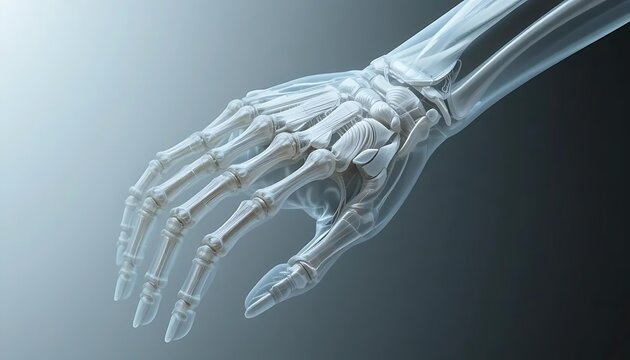 Right Hand X-ray PA View Detailed X-ray of the right hand for diagnosing fractures or arthritis.