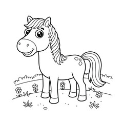 Horse Outline – Elegant Minimalist Line Art of a Galloping Horse for Nature, Farm, and Equestrian Design Projects

