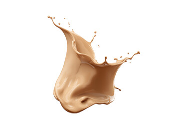 Liquid foundation splash element, fluid cosmetic cream 3d illustration.