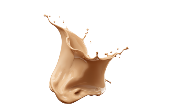 Liquid foundation splash element, fluid cosmetic cream 3d illustration.