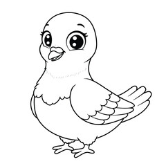 Dove Outline – Elegant Minimalist Line Art of a Peace Bird for Religious, Wedding, and Nature Design Projects


