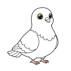 Dove Outline – Elegant Minimalist Line Art of a Peace Bird for Religious, Wedding, and Nature Design Projects

