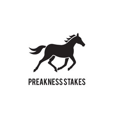 Preakness Stakes Horse Racing vector, icon. The Preakness Stakes is traditionally held on the third Saturday in May.