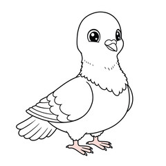 Dove Outline – Elegant Minimalist Line Art of a Peace Bird for Religious, Wedding, and Nature Design Projects

