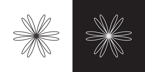 Groovy daisy flowers .  Retro vintage style, hand drawn decorative elements. Vector illustration. EPS 10/AI