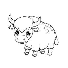 Yak Outline – Minimalist Line Art of a Himalayan Mountain Animal for Nature, Wildlife, and Cultural Design Projects

