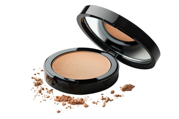 Luxurious Pressed Powder Compact Smooth Skin Makeup Beauty Elegance on transparent background