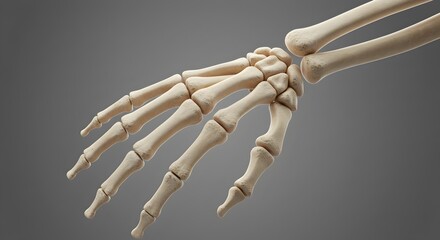 Close-Up of Human Hand Bones