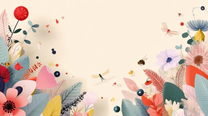 Visually striking floral featuring a vibrant array of blooming flowers plants and delicate botanical elements in a composition