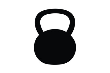 Kettlebell Vector Silhouette on White Background