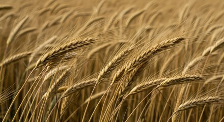 Fototapeta premium Wheat Field Ripe Grain Ready for Harvest Agricultural Landscape View