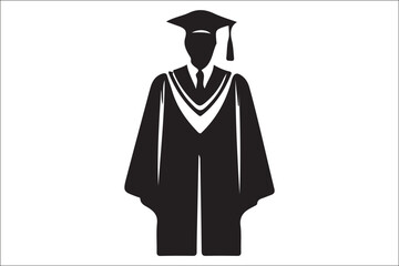 Black and White Graduate Illustration | Diploma Silhouette | Graduation Vector Art

