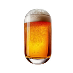 Letter O shaped like a glass of refreshing lager beer with foam, isolated on transparent background. Fresh pilsner beer in a glass with frothy head.