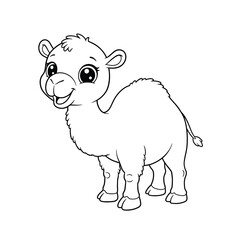 Camel Outline – Minimalist Line Art Illustration of a Desert Animal for Travel, Nature, and Educational Designs