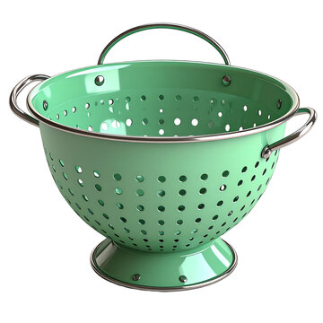 Lime green colander kitchen utensil