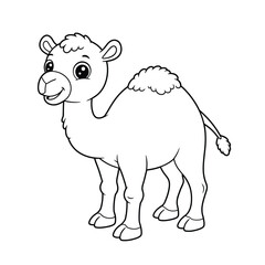 Camel Outline – Minimalist Line Art Illustration of a Desert Animal for Travel, Nature, and Educational Designs