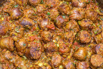 Rougail de saucisses, spécialité culinaire de l’île de la Réunion 