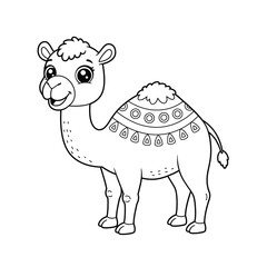 Camel Outline – Minimalist Line Art Illustration of a Desert Animal for Travel, Nature, and Educational Designs