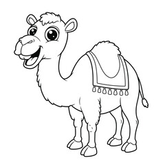 Camel Outline – Minimalist Line Art Illustration of a Desert Animal for Travel, Nature, and Educational Designs
