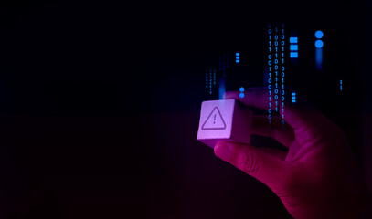 Malware attack virus alert , malicious software infection , cyber security awareness training to protect business information from threat attacks © janews094