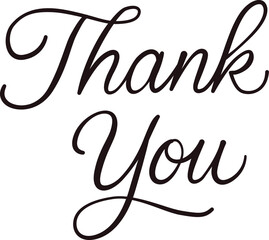 Thank you hand drawn lettering calligraphy