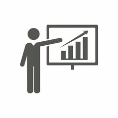 Person Presenting Graph Vector Design.