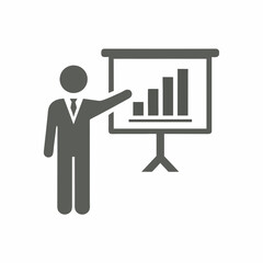 Person Presenting Graph Vector Design.