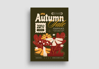 Green Quirky Autumn Sale Flyer Layout