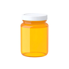 Orange yellow jar with white lid