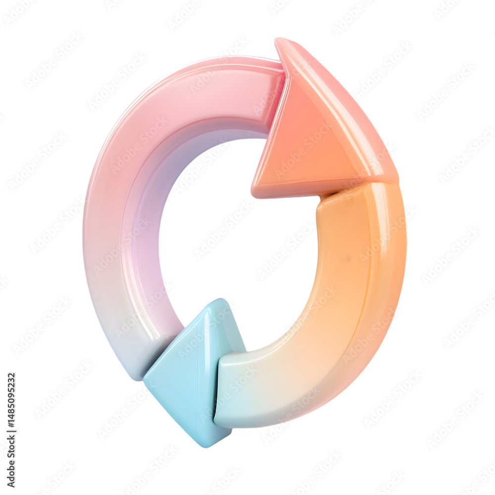 Poster vibrant circular graphic design, featuring a colorful cycle or loop. soft, pastel shades are used fo