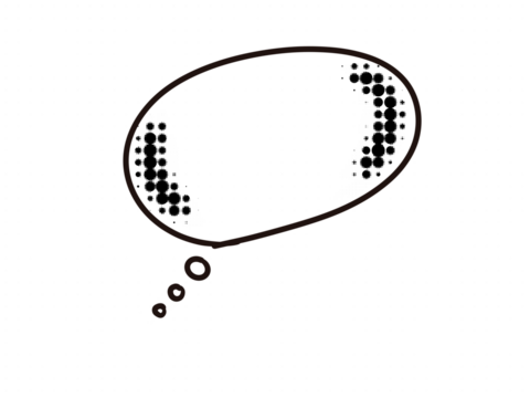 Hand-Drawn Thinking Bubble with Black, White, Brown Outline on Transparent Background - Ideal for Graphic Design and Presentations - isolated background high resolution premium collection