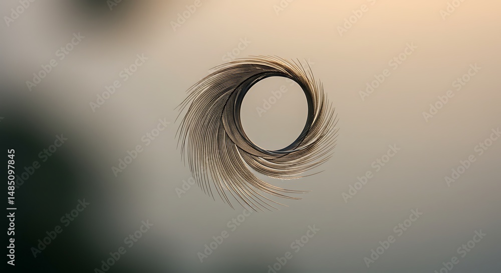 Aufkleber abstract gold ring with fractal surface decorative element represents innovation and luxury generati