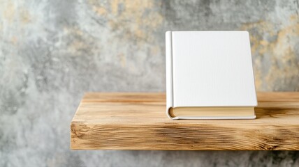 Blank White Book Mockup on Rustic Wooden Shelf book mockup blank white rustic hardcover template pet