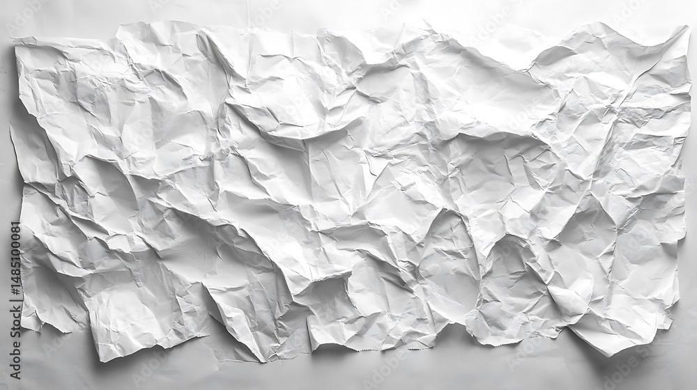 Poster abstract wrinkled white paper texture background for design projects and mockups artistic paper back