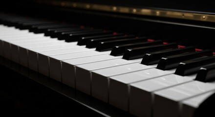 Piano keys representing musical expression and artistry, featuring black and white keys