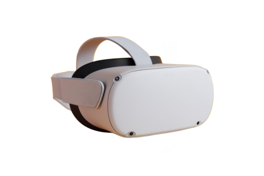 White Virtual Reality Headset Immersive Technology and 3D Experience