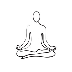 vector yoga silhouette  one line drawing illustration