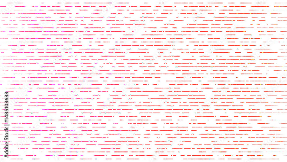 Fototapete Digital abstract red colors form movement particle lines with motion graphics. Abstract digital flash lighting on white background