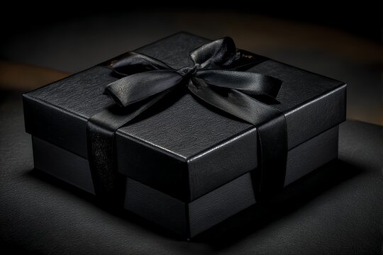 Elevate your gifting with this unbranded black luxury gift box, featuring a sleek design and elegant ribbon—perfect for jewelry, watches, and premium presents