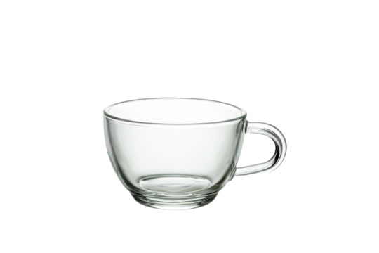 Clear Glass Teacup with Handle Perfect for Tea, Coffee, or Hot Beverages